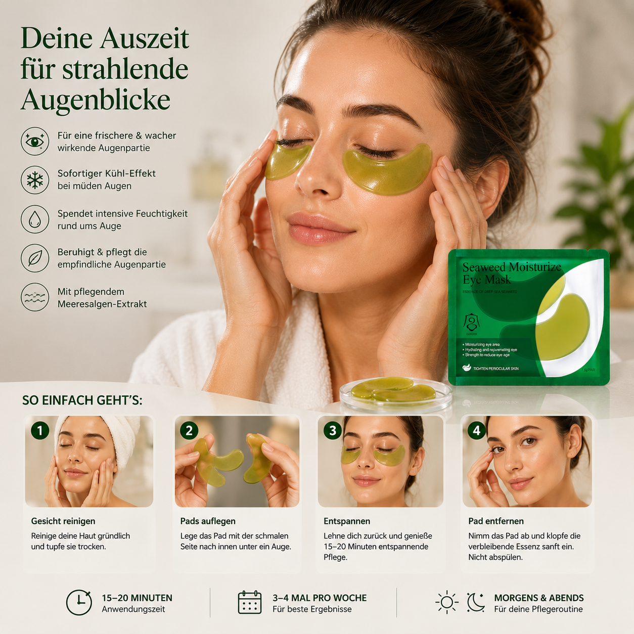 Kühlende Augenpads